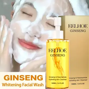 EELHOE Facial Wash Pemutih dengan Ginseng - Pembersih Wajah Lembut, Membersihkan Kotoran, Melembabkan Kulit, Busa Halus & Mudah Dibilas