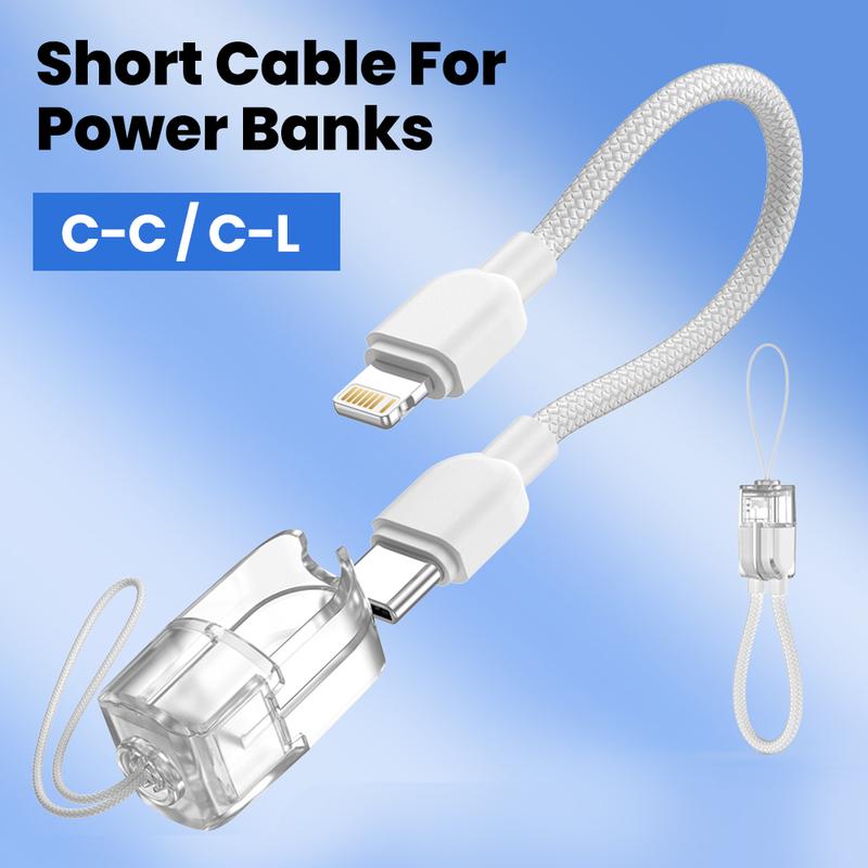 Cáp sạc nhanh PD ngắn, 27W, có Dây Đeo buộc và Móc Chìa Khóa, Cầm Tay, Thích hợp cho Pin Dự Phòng và Thiết Bị Di Động Sạc PD nhanh