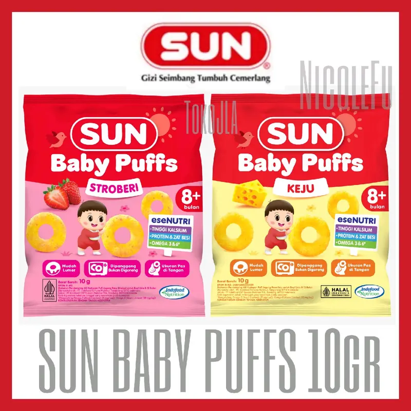 SUN Baby Puffs Puff Snack Bayi 10gr Makanan ringan sehat untuk bayi 0