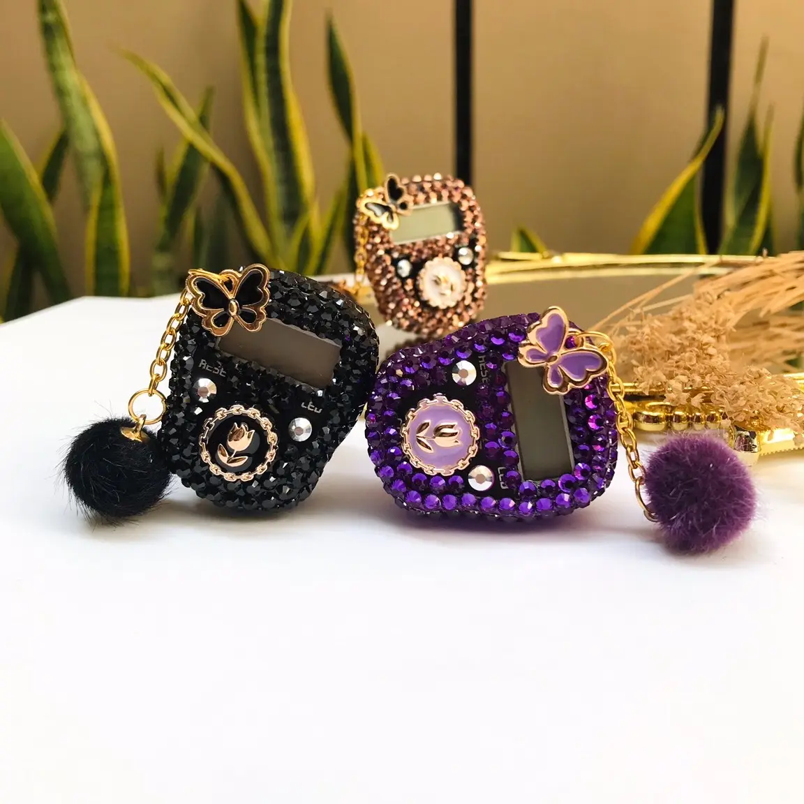Tasbih LED ALARM kupu pompom bunga