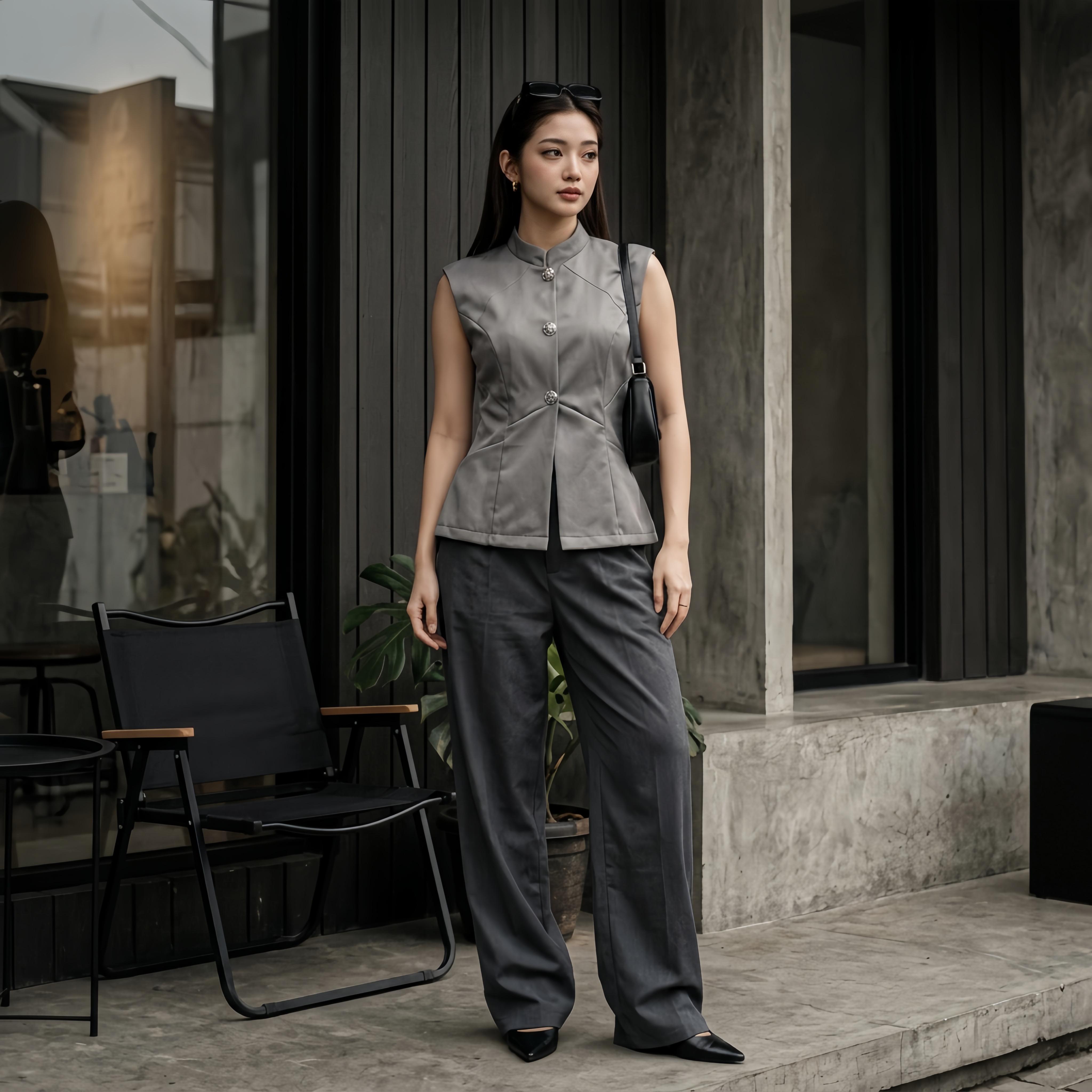 VALERIE TOP Wanita Sleeveless Cotton Twill