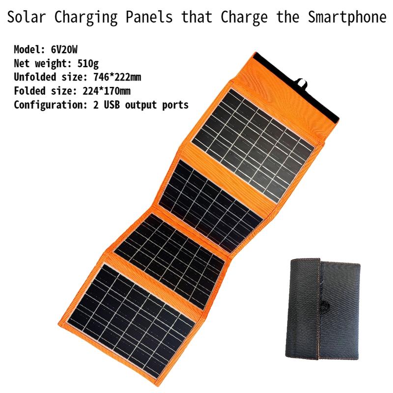 Product Introduction of Solar charging panel suitable for smartphone charging, external emergency charger, can charge mobile phone, charging power 10W/20W 7
