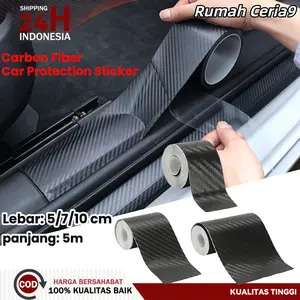 [READY] 10m Stiker Karbon Mobil-Stiker Pijakan Pintu Mobil-Stiker Bemper Mobil- 3D Nano Karbon Anti Gores Pelindung Sill Plate Pintu Spion Bemper Mobil