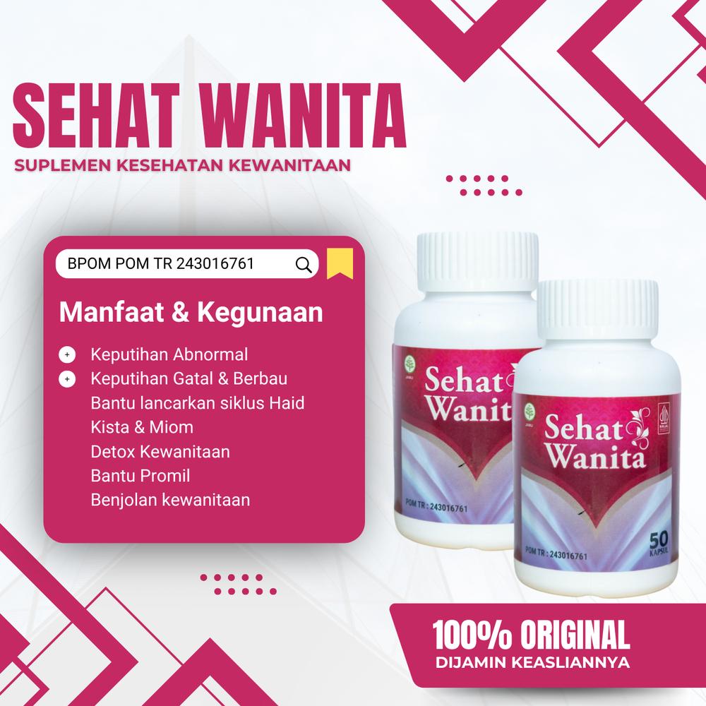 SEHAT WANITA Original - Suplemen Herbal untuk membantu kesehatan kewanitaan - terdaftar di BPOM dan Sertiffikasi HALAL - 50 kapsul