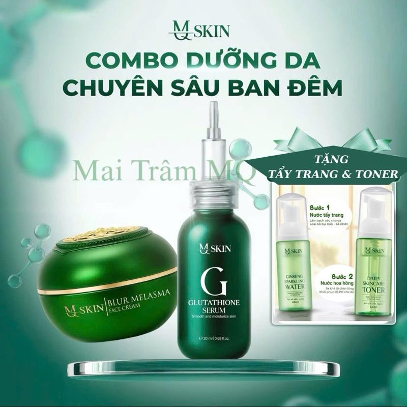[M Q SKIN] COMBO DƯỠNG DA CĂNG BÓNG VÀ TRẮNG SÁNG VỚI SERUM GLUTATHIONE VÀ KEM DƯỠNG SIÊU TRẮNG