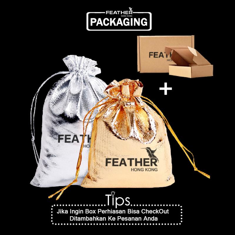 FEATHER HONGKONG - ( FREE KALUNG ) - KUALITAS TINGGI CUSTOM SENDIRI - LIONTIN WANITA 4
