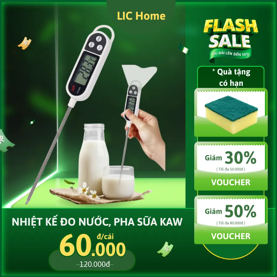 Nhiệt Kế Kaw Phòng Bếp, Cây Đo Nhiệt Độ Cho Bé, Nhiệt Kế Đo Nước Pha Sữa, Nấu Ăn Tp300, Đo Nhanh, Chính Xác