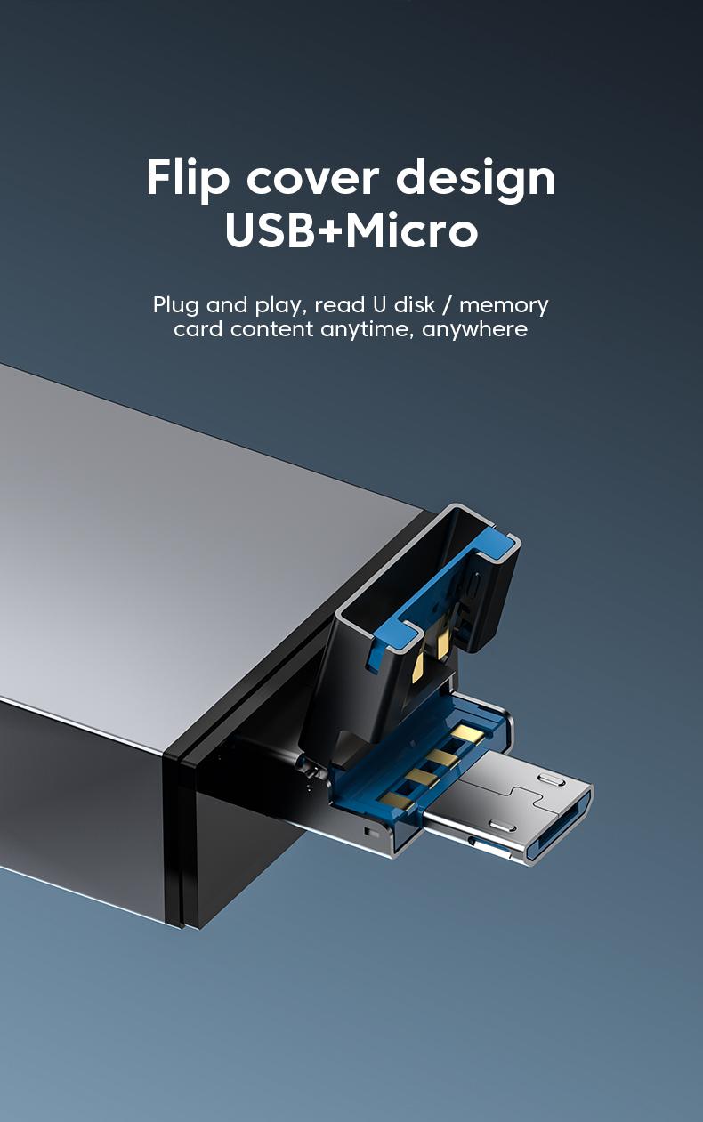 Product Introduction of USB 3.0 SD TF Card Reader USB C OTG Adapter USB Flash Drive USB3.0 2.0 Micro to Type C 7 in 1 Smart Memory Card Reader 22