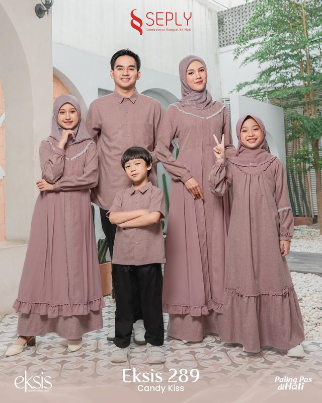 SARIMBIT KELUARGA TERBARU TAHUN 2025 EKSIS 289 CANDY KISS Gamis Ibu Baju Lebaran Set Sarimbit Keluarga 1