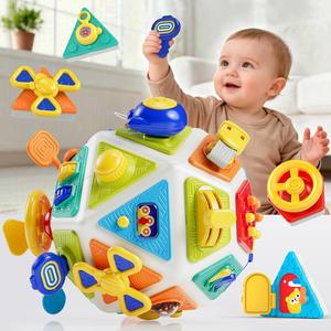 モンテッソーリのBusy Cube感覚の感覚玩具（幼児向け）、旅行に便利な教育玩具（1〜3歳向け）、クリスマスや誕生日ギフトに最適
