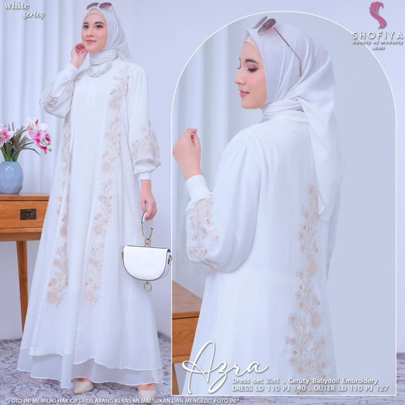Azra dress set 2 in 1 original by Shofiya LD 110 bahan premium best seller 2