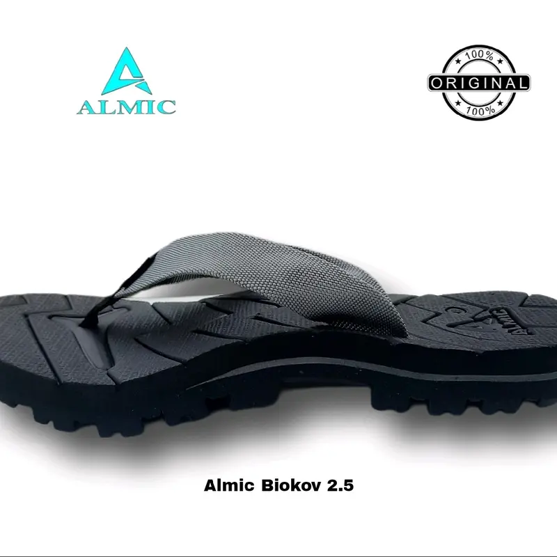 ALMIC-Sandal Jepit Gunung Adventure Biokov 2.5 Original Grey Sendal Jepit Outdoor Pria Wanita Karet Hitam 2