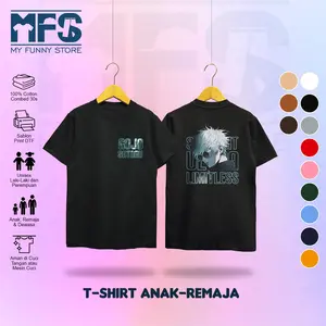 MYFUNNYSTORE - Kaos Anak-Remaja Gojo Satoru Limitless Jujutsu Kaisen | Cotton Combed 30s | Laki-laki Usia 1-17 Tahun