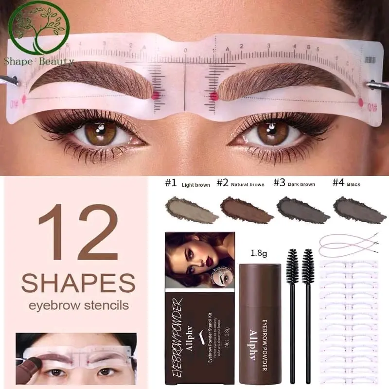 3in1 paket (eyebrow powder, 2spulli+concealer+cetakan alis 12 model, tali) 4