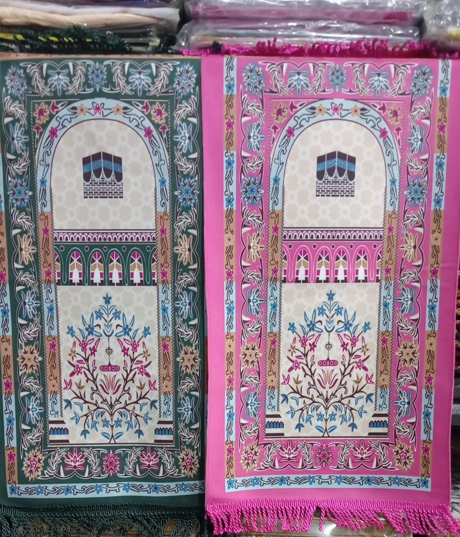 Sajadah Muka Turkey warna pink dan biru
