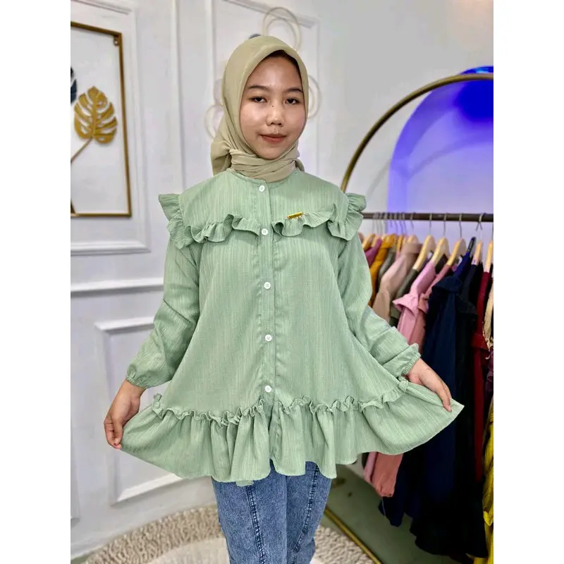 BLOUSE RUMBAI LADY CRUSH OVER SIZE Wanita 8