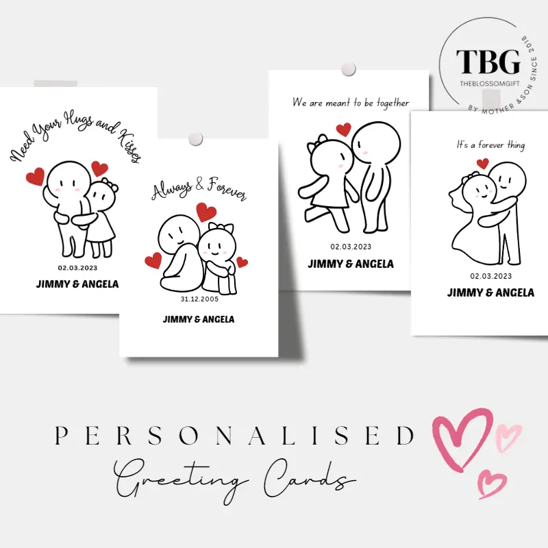 Personalised Greeting Card (couple/wedding/love) - many designs