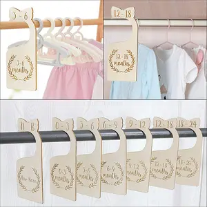 Wooden Baby Closet Hanger Closet Partition Clothes Divider Card Board Cutting Wardrobe Storage Hanger Hanging Tag