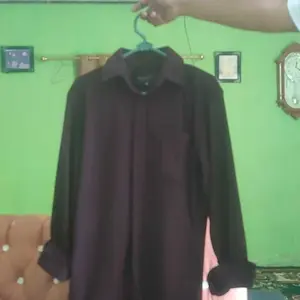 Broodis Kemeja Basic Formal / Casual Polos Pria Cokelat Cotton SOFTEE Coffee Lengan Panjang Slimfit