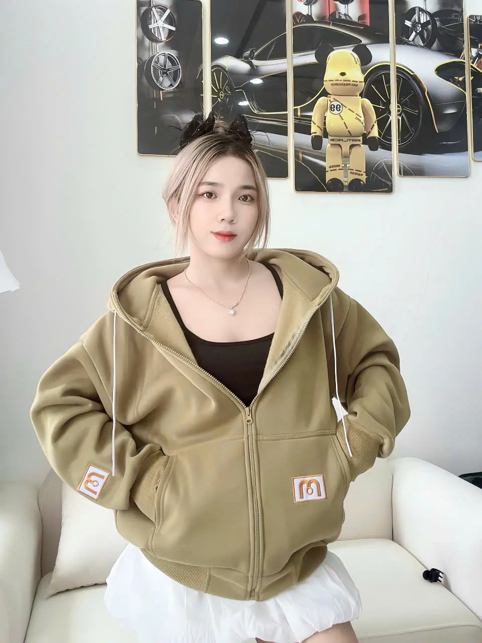 Áo Khoác Nỉ Form Rộng - Áo Khoác Nón To Thêu Hoodie Zíp 4 Túi Unisex SUSUSHOP mã FR 41-FR 46. Nữ Women | BigBuy360 - bigbuy360.vn