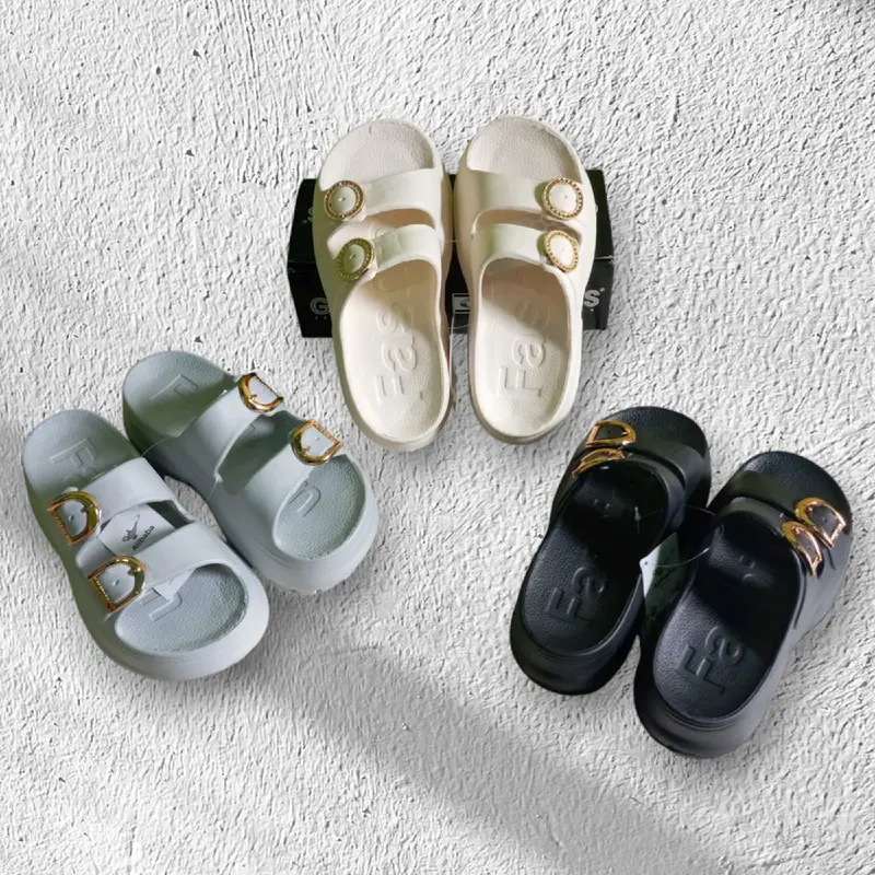 Sandal Selop Jelly Wanita Kekinian Korea Premium,Sandal Tebal Slip on 1