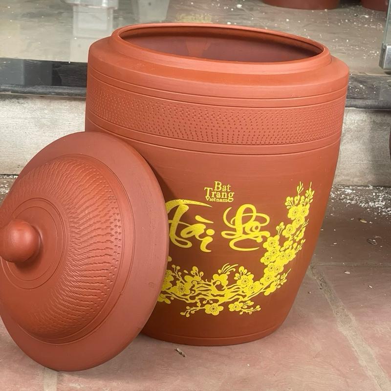 Hũ đựng gạo 10kg Tài Lộc Bát Tràng hàng Cao Cấp