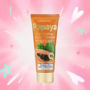 KORMESIC 100g Papaya Whitening Facial Wash Pemutih Penghilang Flek Hitam Pembersih Wajah Jerawat Pembersih Komedo Papaya Whitening Facial Wash Berminyak Kering Kotoran Membersihkan Memutihkan Mengencangkan Muka Mencerahkan Perawatan Pelembab
