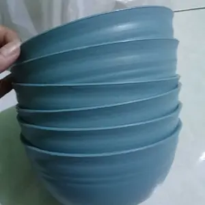 Mangkok Bowl Plastik 6 PCS Kapasitas Besar Banyak Warna BPA Free Anti Pecah Diameter 15 cm Aesthetic Elegant & Glossy