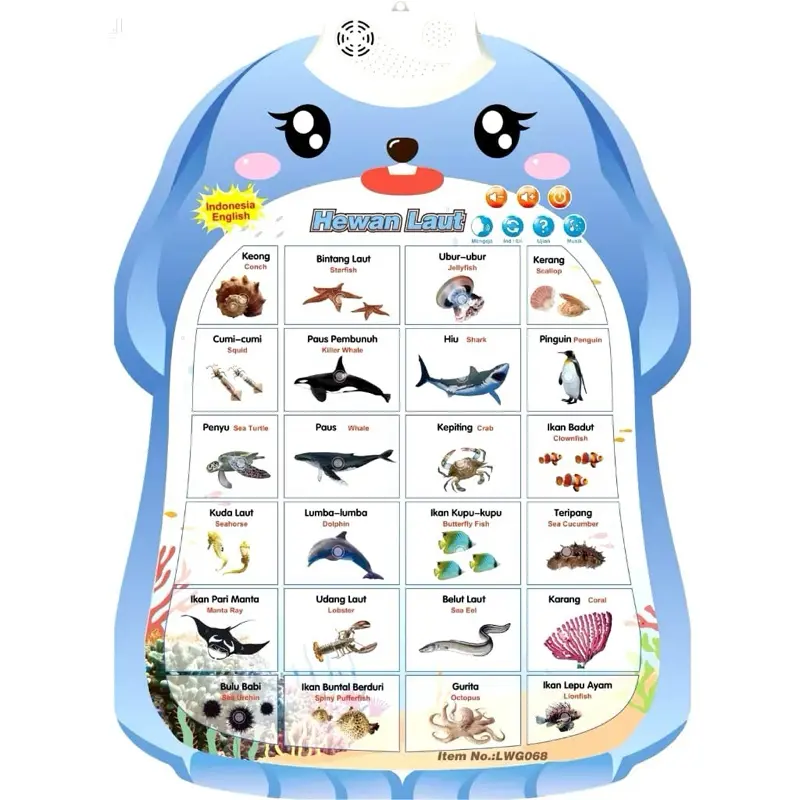 ￼Poster Pendidikan Belajar Membaca & Mainan Gantung dengan Pengucapan Bilingual 6