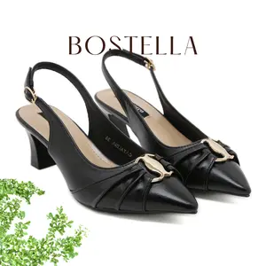 Bostella sepatu sandal wanita Catalina heels 5cm slingback