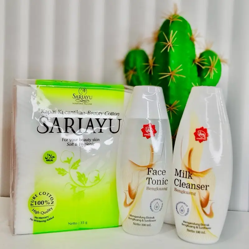 BUNDLING 3in1 VIVA Milk Cleanser + Face Tonic + Kapas 35gr (KECIL Membersihkan