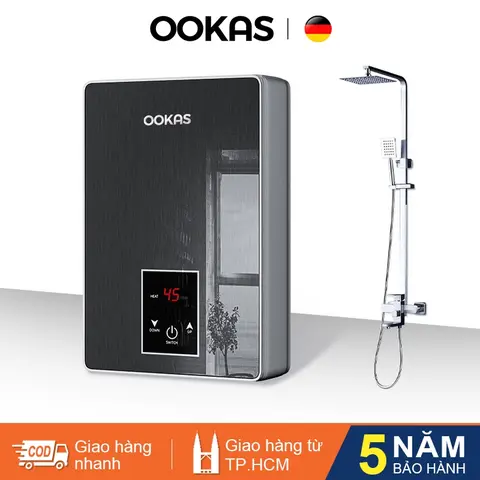 Máy Nước Nóng Trực Tiếp Màn Hình Cảm Ứng LCD Tặng Kèm Vòi Sen An Toàn Tiết Kiệm Điện