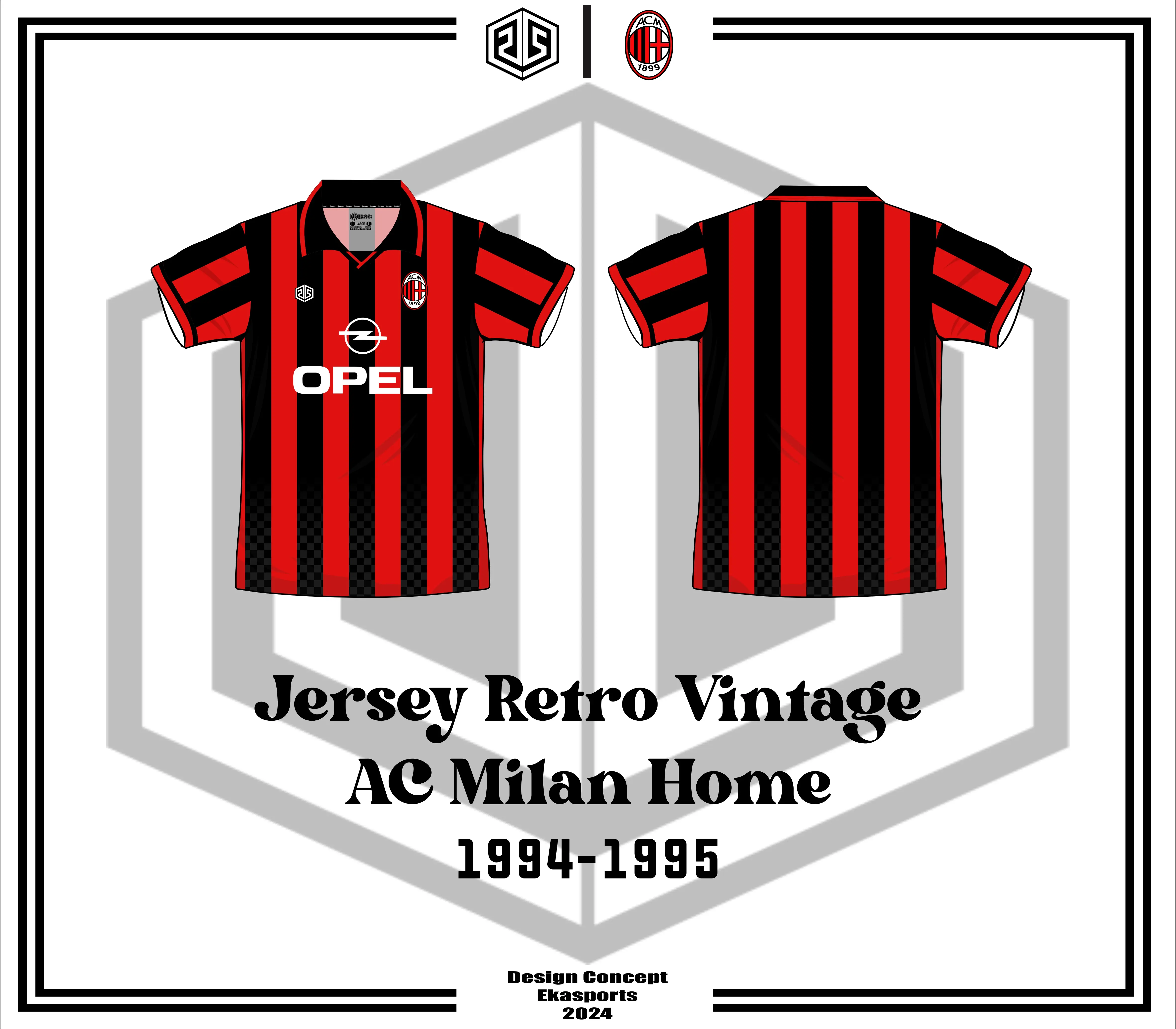 JERSEY RETRO VINTAGE AC MILAN HOME 1994-1995
