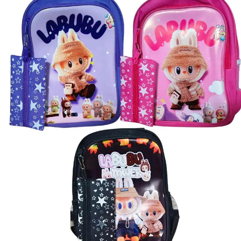 Tas ransel labubu anak TK/SD / Tas sekolah anak karakter free dompet boneka Fashion r ansel 0