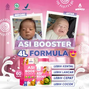 ASI Booster Pelancar ASI MOMSY 60 kapsul BPOM HALAL Natural Almond Moringa/Kelor Ikan Gabus Fenugreek Semua Alami Khusus mommy ibu Menyusui / Busui