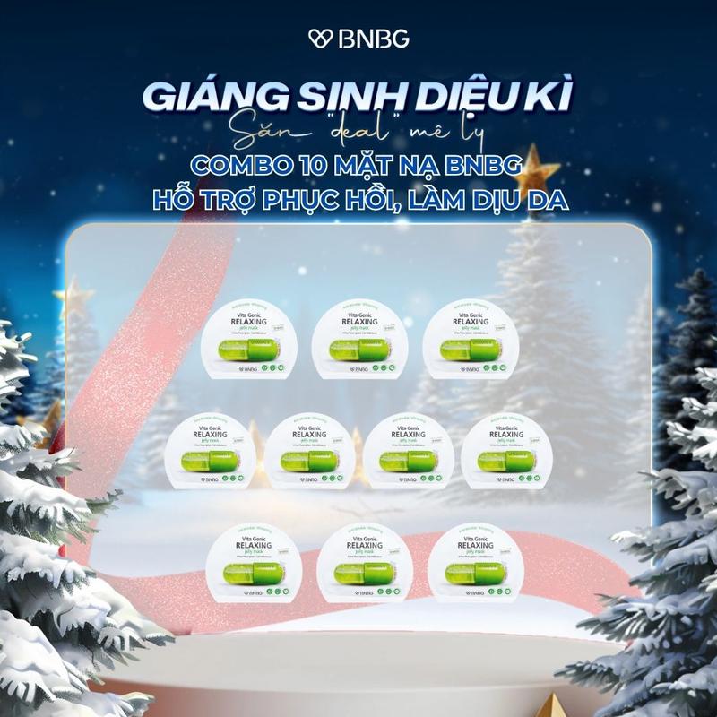 Live Combo 10 Mặt Nạ BNBG Hỗ Trợ Phục HồI Làm Dịu Da BNBG Vita Genic Relaxing Jelly Mask 30mlx10