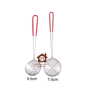 Ladle Sendok saringan Boba tea cincau pearl / saringan lubang shabu suki hotpot steamboat stainless steel gagang merah
