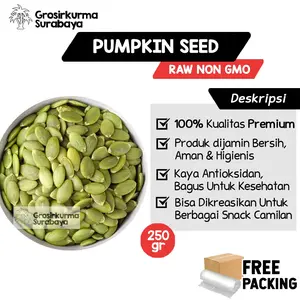 PUMPKIN SEED 250Gr BIJI LABU KUPAS ORGANIC ANTIOKSIDAN  KUALITAS PREMIUM UNTUK CEMILAN SEHAT