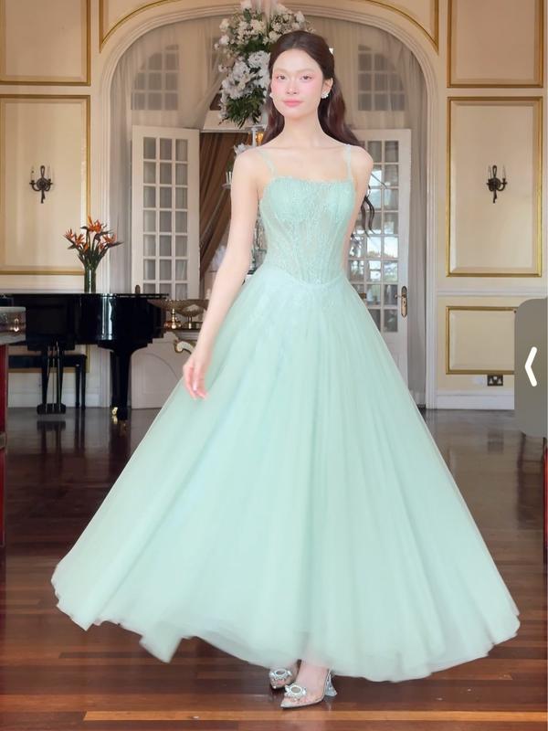 SÒ VINTAGE - DARIE đầm corset ren phối lưới dáng xòe