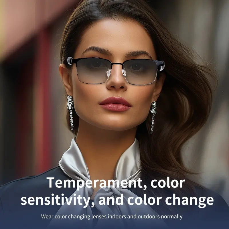 Smart glasses with Bluetooth function: can play music and make calls, lenses can change color and have UV protection function 6