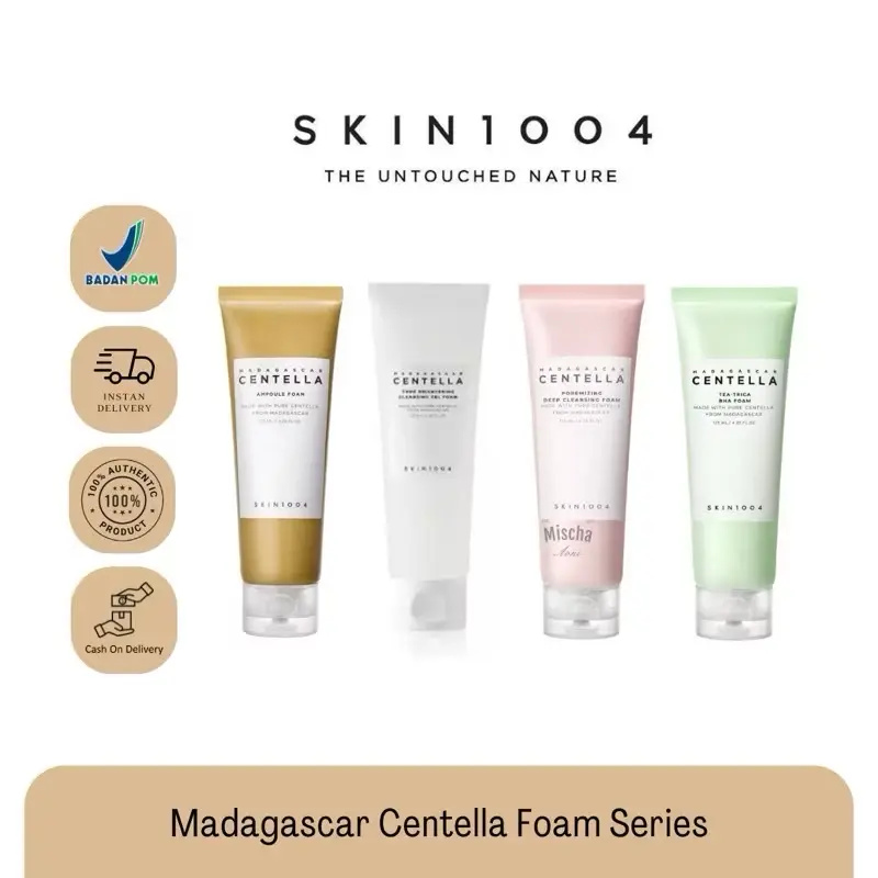 BPOM Skin1004 Madagascar Centella Ampoule Foam |  Centella Tone Brightening Cleansing Gel Ampoule | Facial Wash Poremizing Deep Foam | Tea Trica BHA Foam 125 ml 30 ml