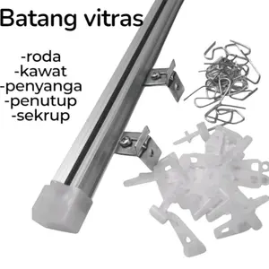 batang gorden vitras fullset besi alumunium tirai gulung jendela perangkat keras jendela