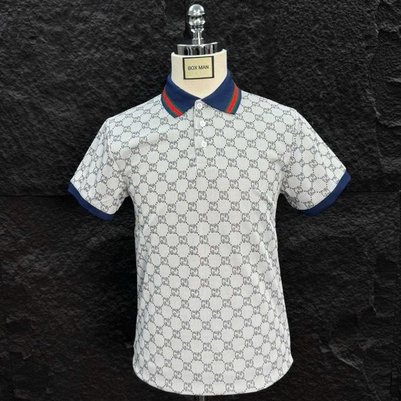 Áo Polo Nam dệt nổi toàn thân dày dặn vải cotton dệt kim -  Menswear Nam TOP Shirt Có Cổ   Mã 01  “ - Xmas” thông thường tính thời trang Màu Trắng