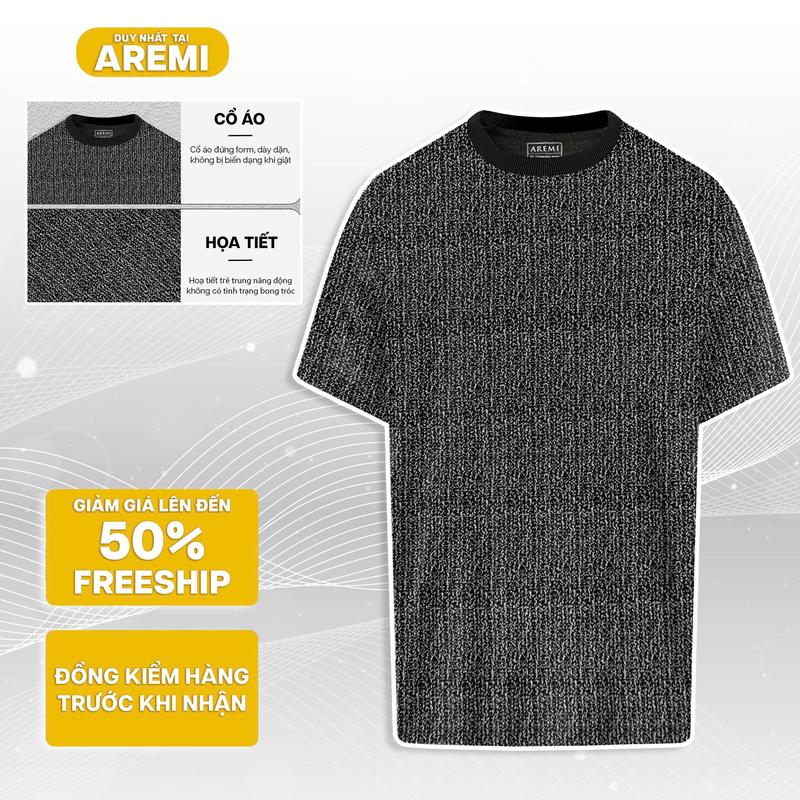 Áo thun nam tay ngắn cổ tròn AREMI chất liệu cao cấp co giản thoáng mát thiết kế đơn giản trẻ trung ATS0038