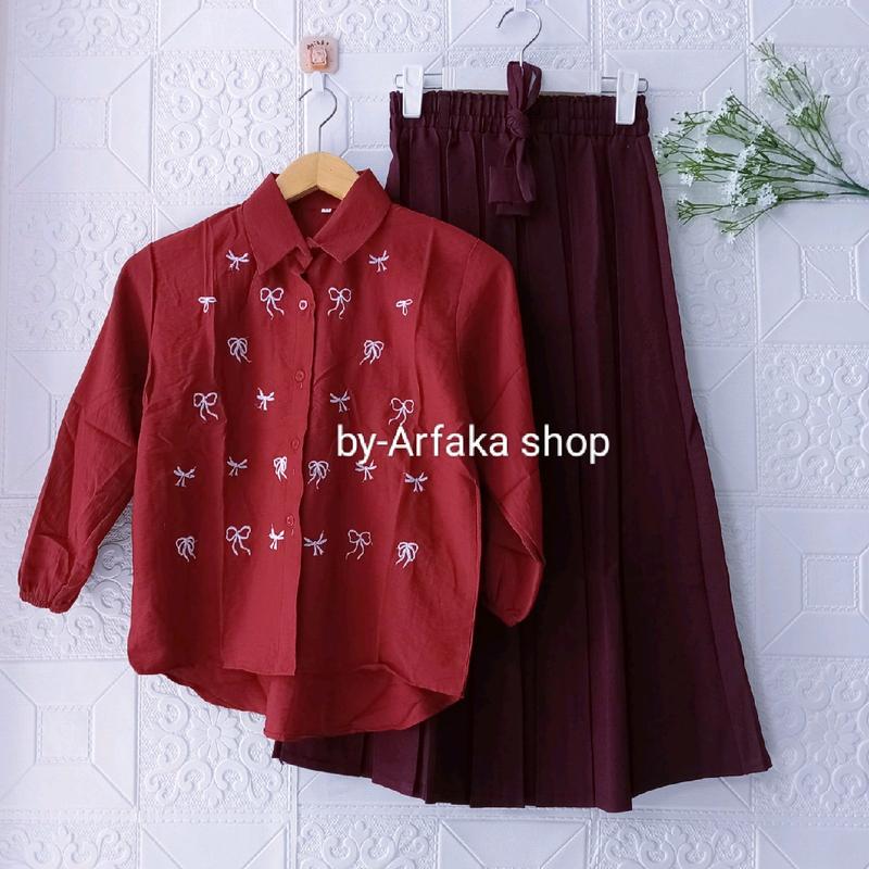 Setelan Blouse dan Rok Pololinen dan Wood Korea untuk Anak 8-11 Tahun - Fashion 1