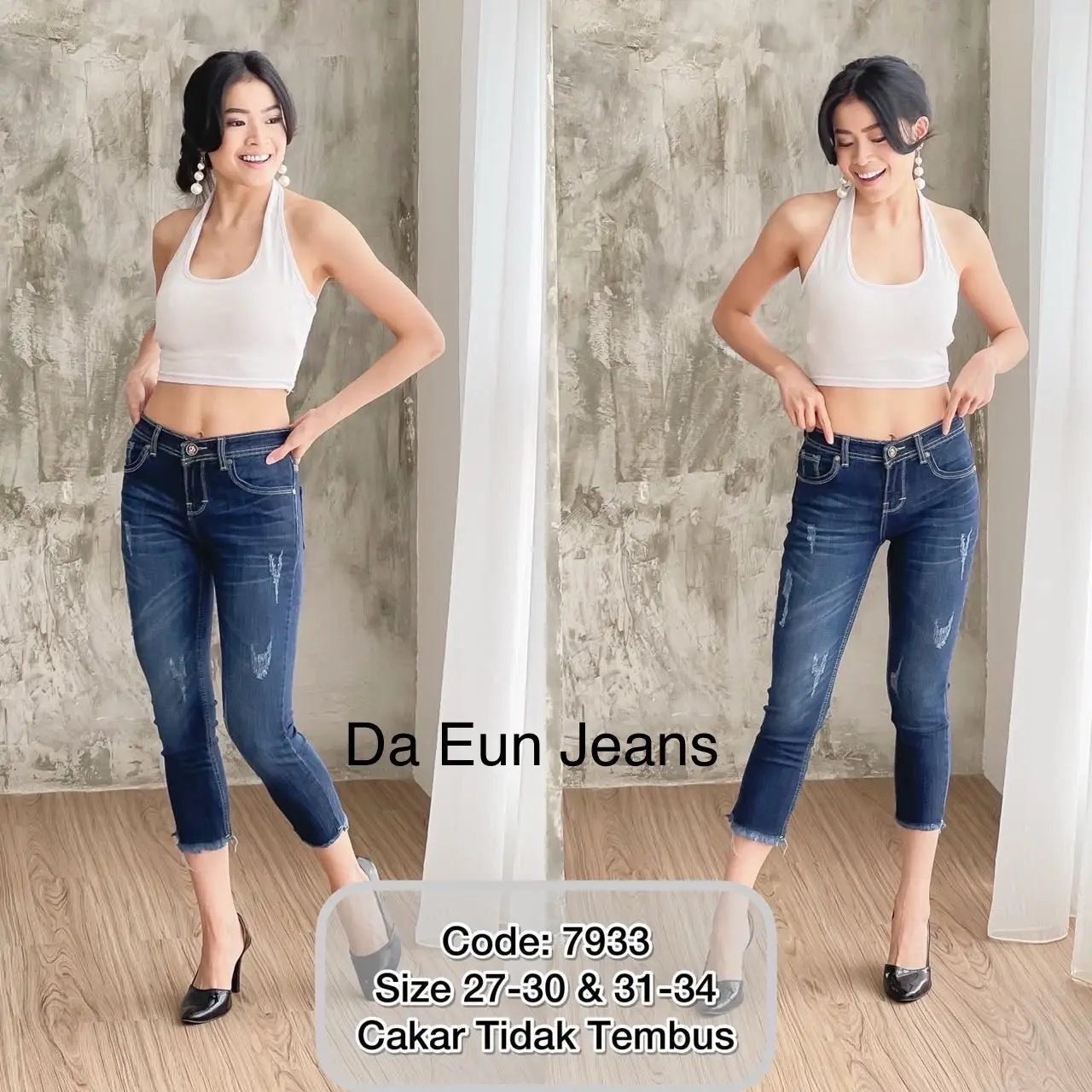 Da Eun Jeans | Low waist 7/9 Skinny Jeans | Aeri Denim | Celana jean wanita slim-fit 7933