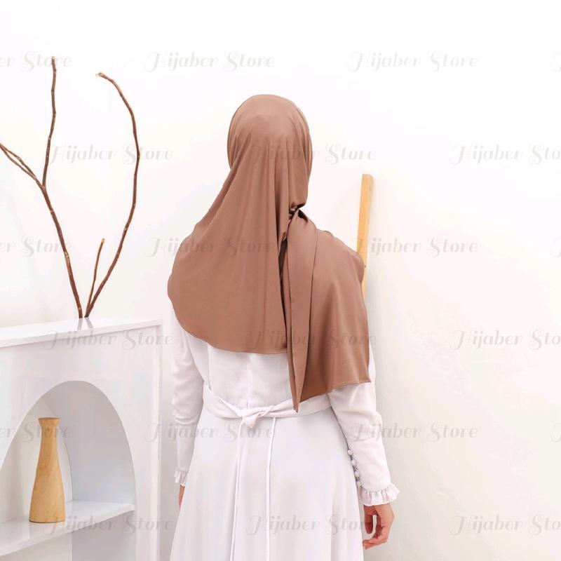 Syamsiar -  Pashmina Hijab Jersey dagu Tutup Leher Premium Kerudung Pasmina instan Panjang Muslim Wanita Dewasa 3