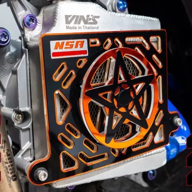 COVER RADIATOR SPINER BINTANG BLACK SERIES Vario Pcx Nmax Aerox Stylo Adv Tutup Radiator Honda Yamaha Akrilik Aksesoris 4