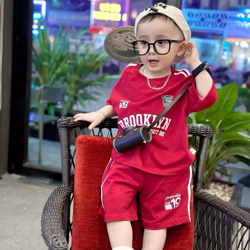 [ MỠ.KIDS ] C313 SET bộ quần áo cổ tròn CỘC BROOKLYN chất cotton hàn mềm size 10-27kg 1