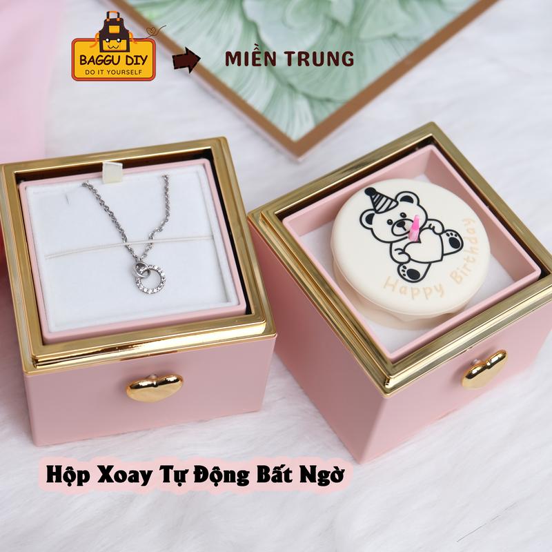 TẶNG KÈM TÚI ĐỰNG QUÀ Hộp Nhẫn Cầu Hôn Bất Ngờ - Bánh Kem Sinh Nhật Hoa Hồng Xoay Chiều 180 Độ - Quà Tặng Mẹ Quà Tỏ Tình Người Yêu Dịp Lễ 20 10 Noel Valentine 8 3,... - Baggu DIY